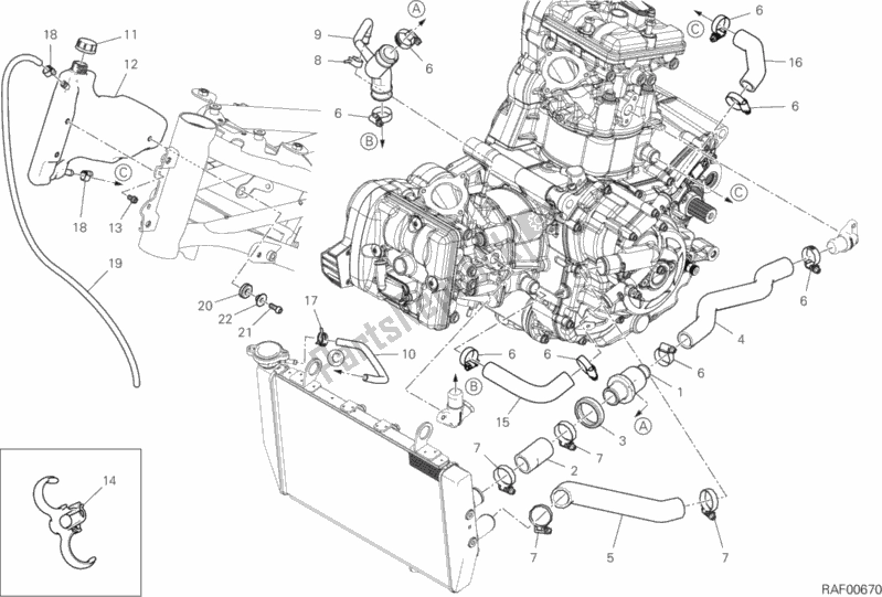 All parts for the Cooling Circuit of the Ducati Multistrada 950 S Touring 2020